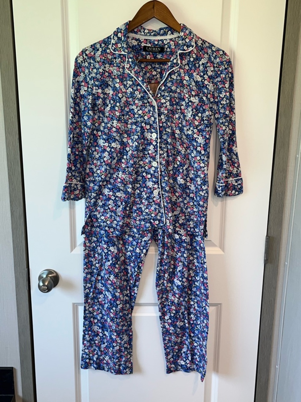 Petite Small Lauren Ralph Lauren Logo Women's Floral Print Pajama Set